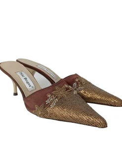 Pantoletten>Pilar Burgos Absatz Pantoletten Größe 37 braunbronzefarben