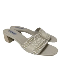 Pantoletten>Steve Madden Absatz Pantoletten Größe 40 hellgrau