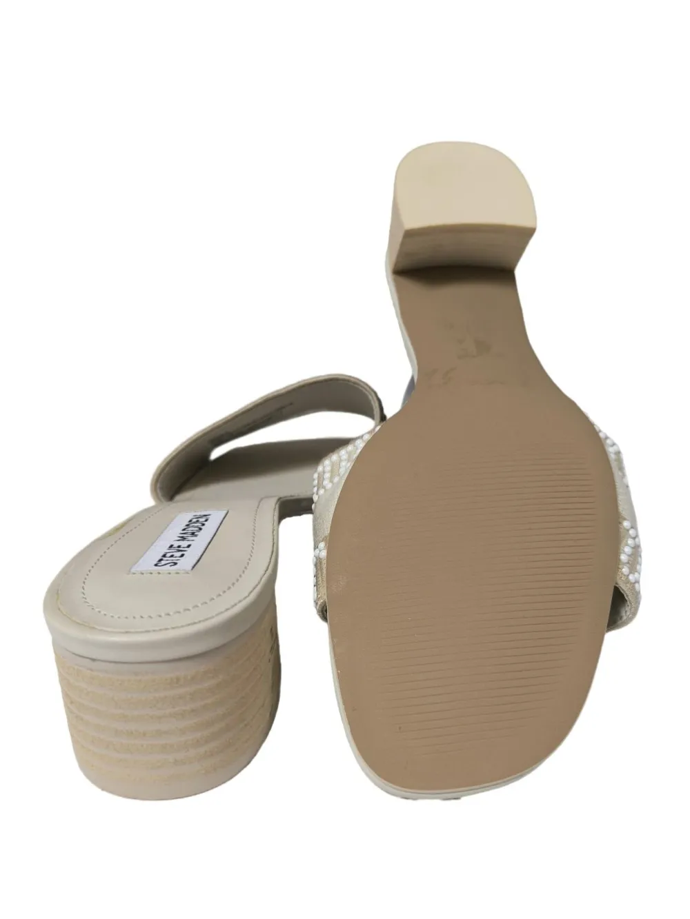 Pantoletten>Steve Madden Absatz Pantoletten Größe 40 hellgrau