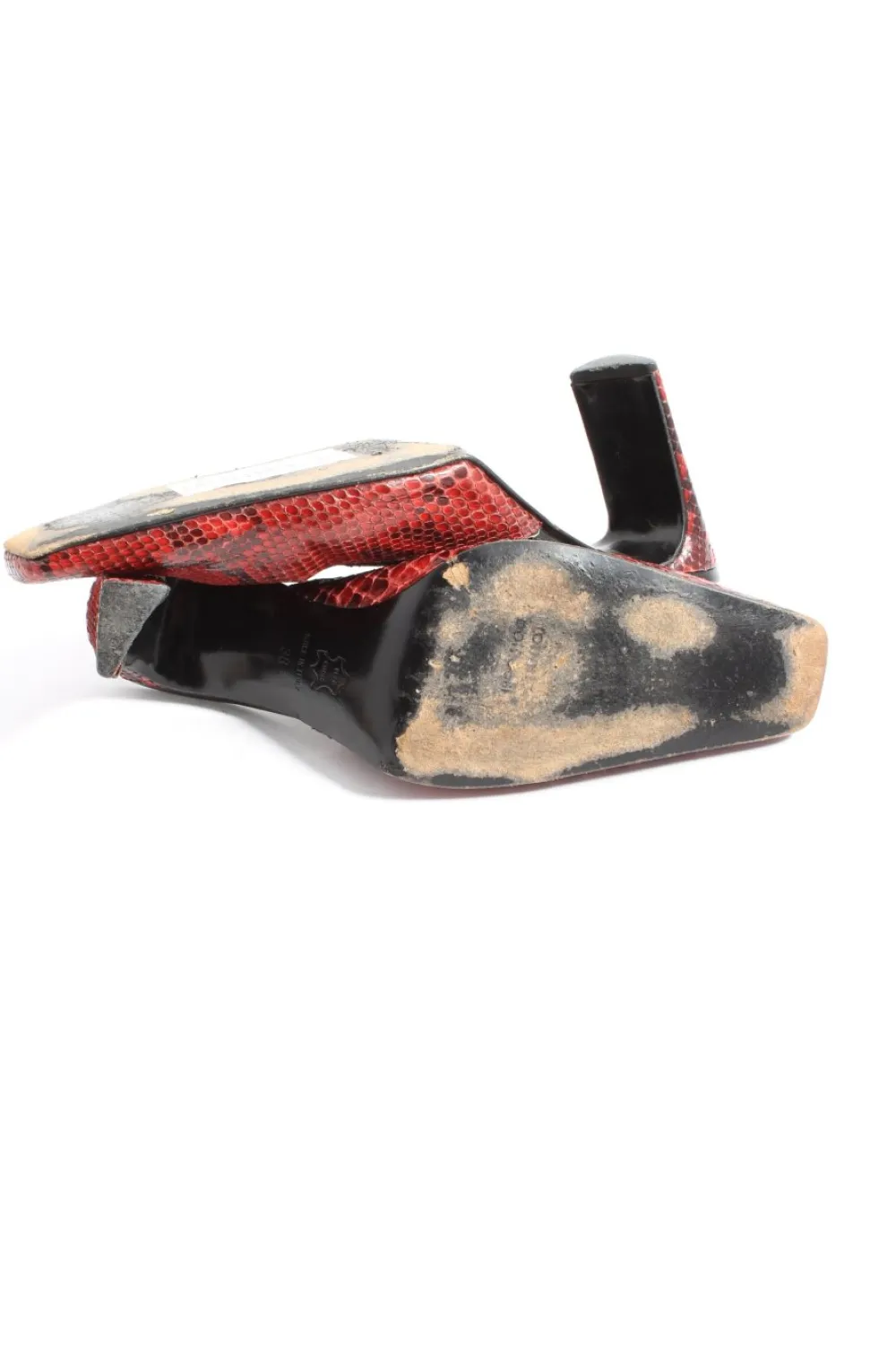 Pantoletten>roberto botticelli Absatz Pantoletten Größe 38 rotschwarz