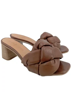 Pantoletten>Hessnatur Absatz Pantoletten Größe 40 braun