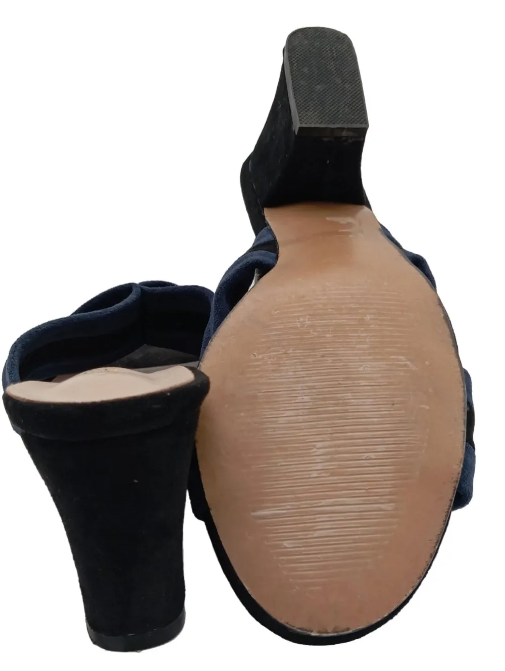 Pantoletten>KEIRA Absatz Pantoletten Größe 38 blauschwarz