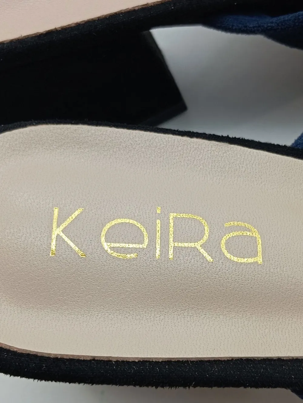 Pantoletten>KEIRA Absatz Pantoletten Größe 38 blauschwarz