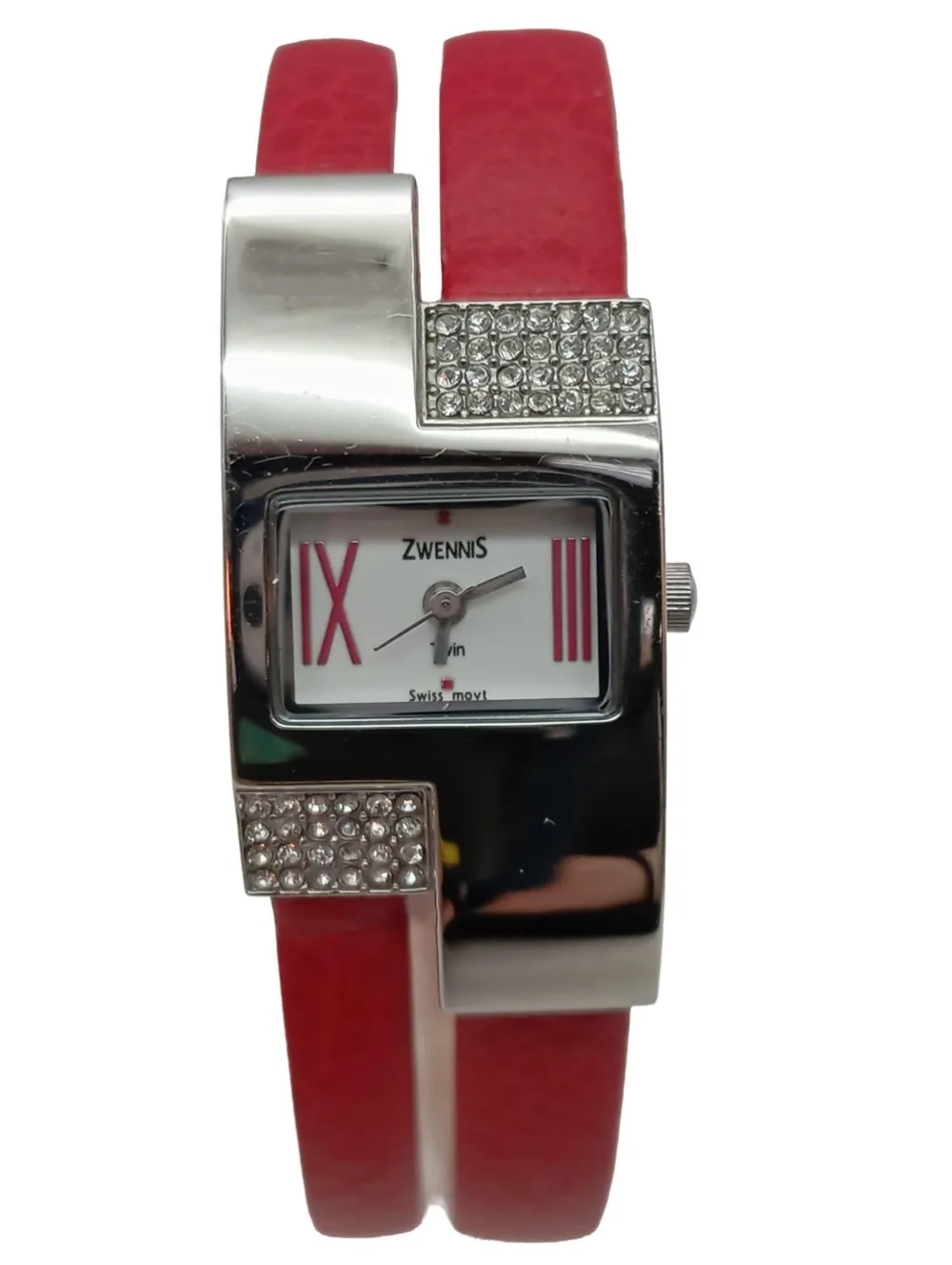 Uhren>Zwennis Analoguhr silberfarbenrot