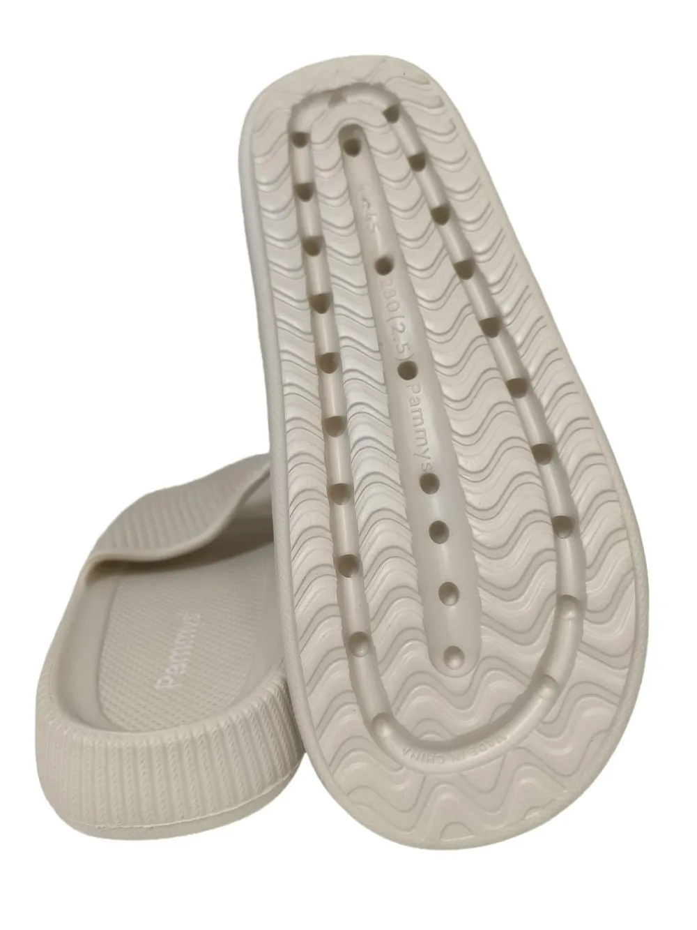 Pantoletten>Pammys Badeslipper Größe 44 wollweiß