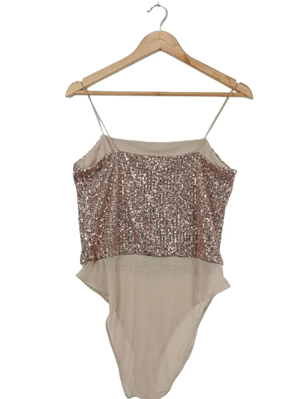 Bodies>Miss Selfridge Basic-Body Größe 44 wollweißgoldfarben