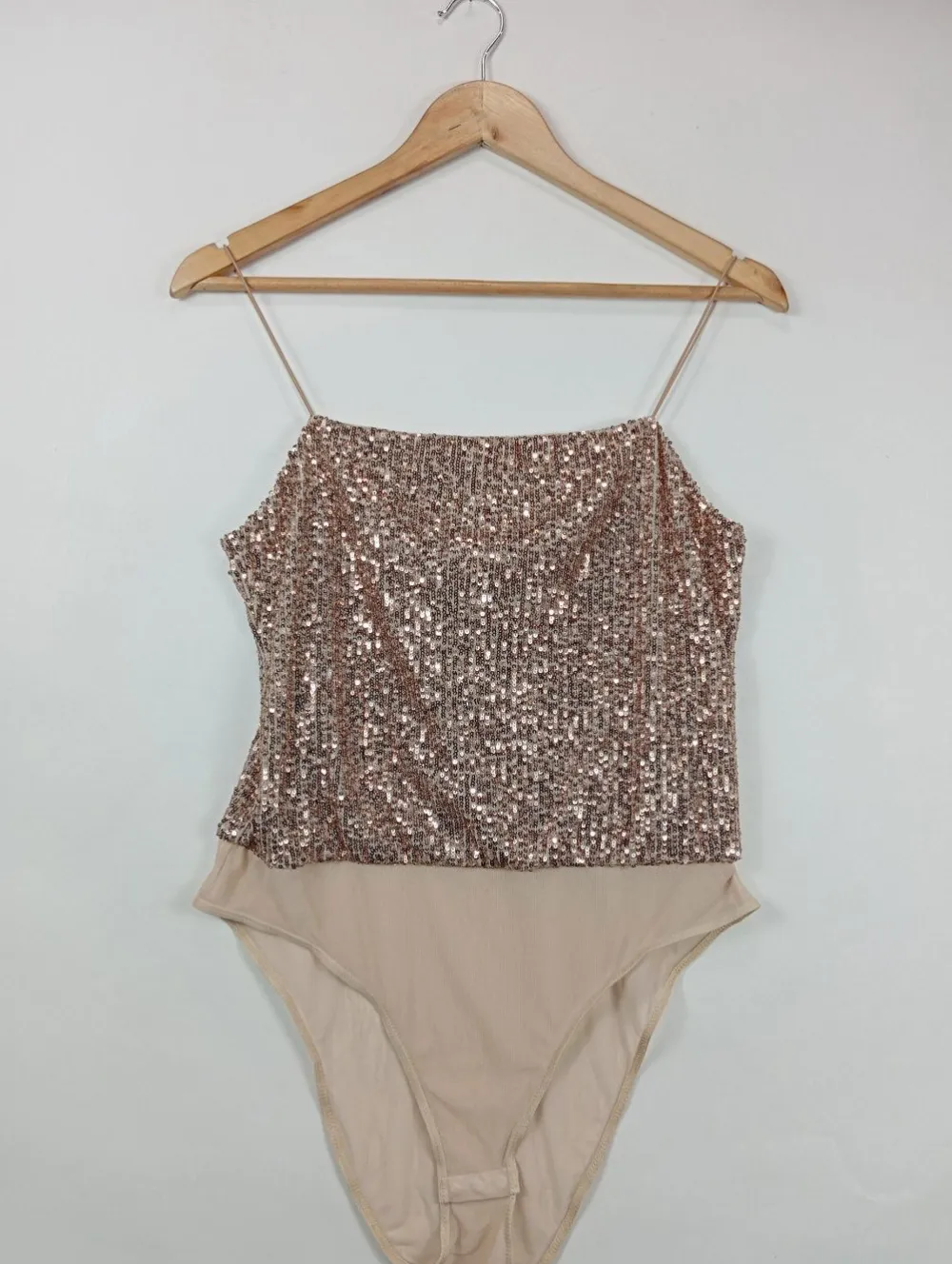 Bodies>Miss Selfridge Basic-Body Größe 44 wollweißgoldfarben