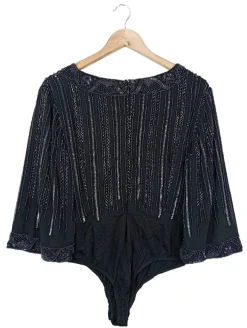 Bodies>lovedrobe Basic-Body Größe 40 schwarzsilberfarben