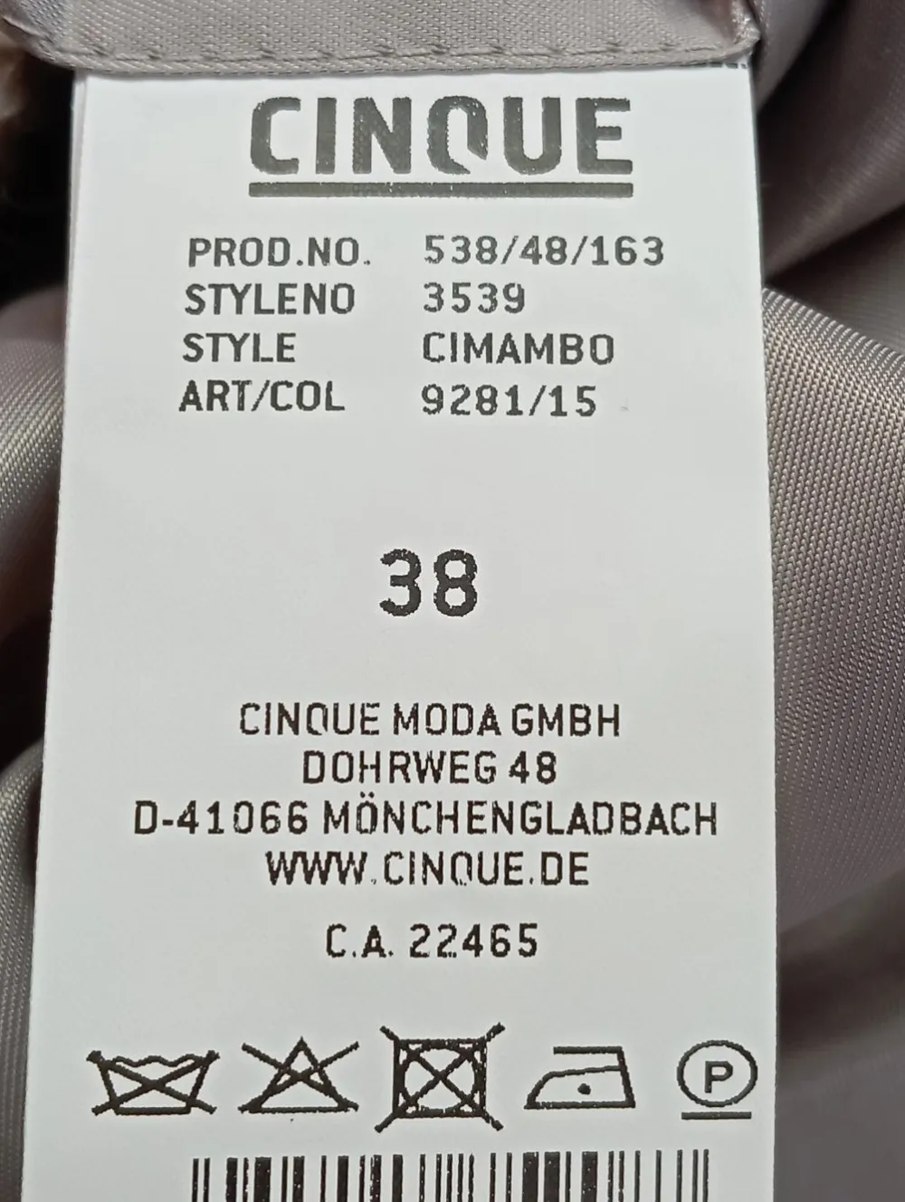 Übergangsmantel Größe 38-Cinque Best