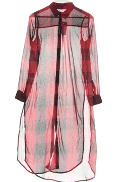 Kleider>Zara Woman Blusenkleid Größe 36 rotschwarz