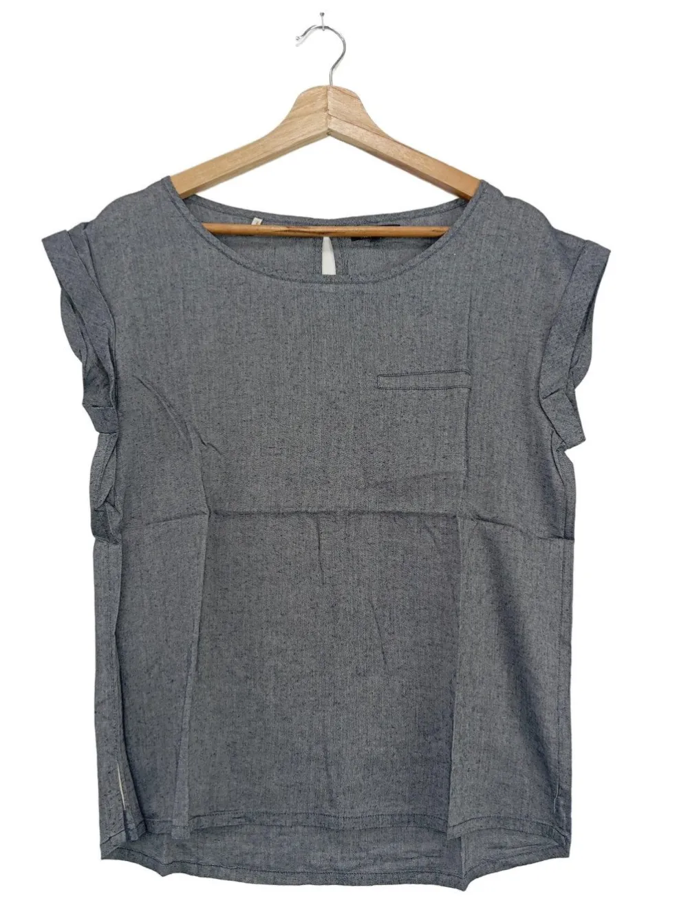 Tops>uvr connected Blusentop Größe 36 hellgrau