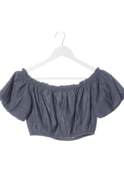 Blusen>24Colours Carmen-Bluse Größe 36 hellgrau