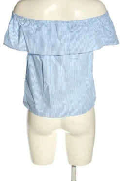 Blusen>H&M Divided Carmen-Bluse Größe 40 weißblau