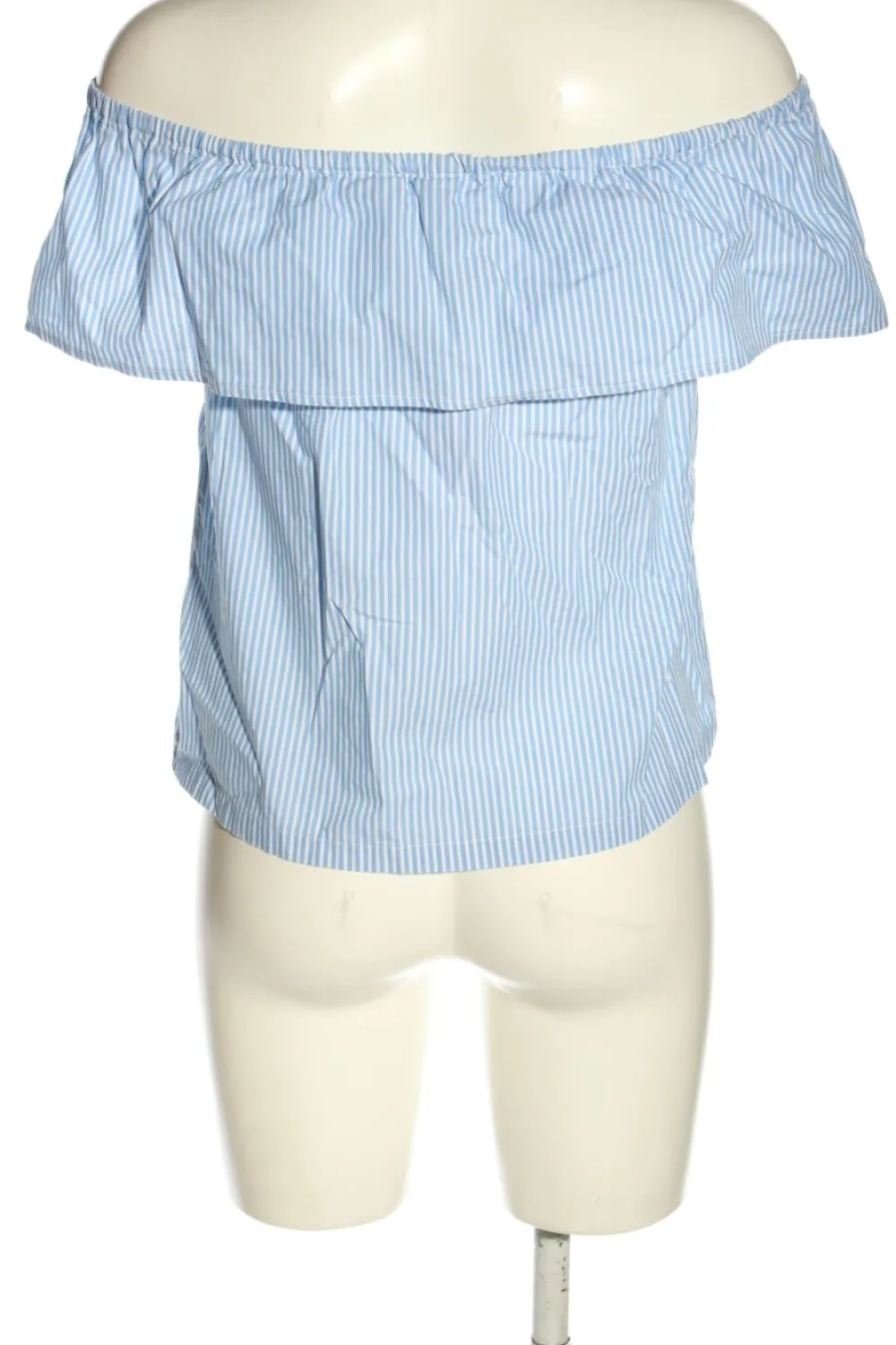 Blusen>H&M Divided Carmen-Bluse Größe 40 weißblau