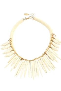 Colliers>Tribal Spirit Collier goldfarbenwollweiß