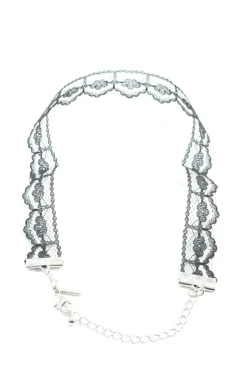 Colliers> Collier schwarzsilberfarben