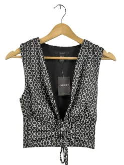 Tops>Forever 21 Cropped Top Größe 36 schwarzweiß