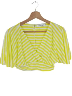 Tops>Voyelles Cropped Top Größe 38 weißblassgelb