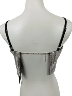 Tops>Juicy Couture Cropped Top Größe 34 silberfarben