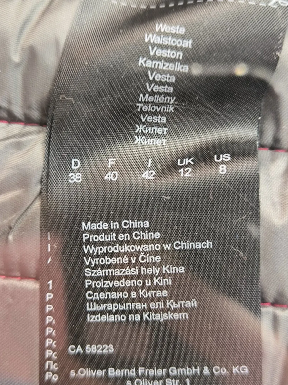 Westen>s.Oliver Daunenweste Größe 38 pink