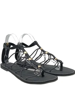 Sandalen>Abercrombie & Fitch Dianette-Sandalen Größe 40 schwarzgoldfarben