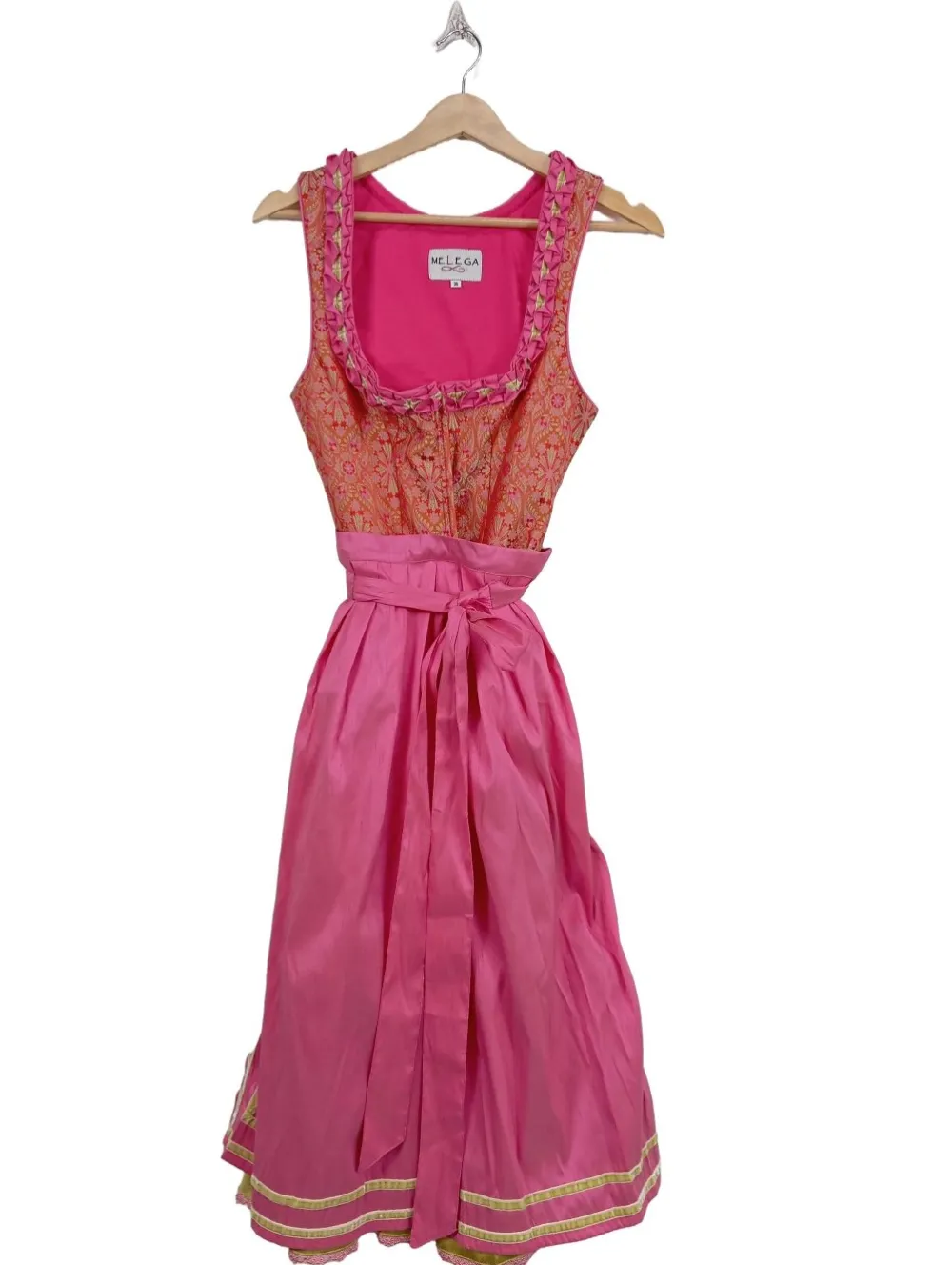 Trachtenmode>Melega Dirndl Größe 36 pinkhellorange