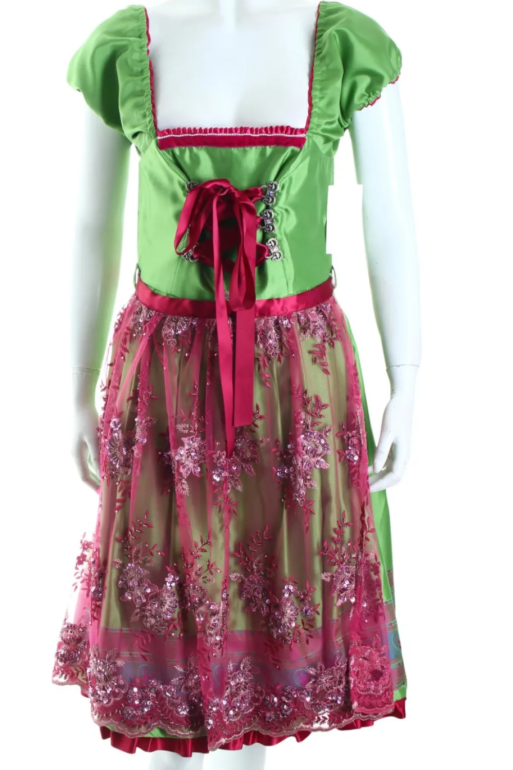 Trachtenmode>schmitt und schu00e4fer Dirndl Größe 34 grünmagenta