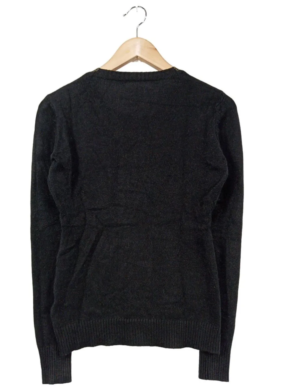 Pullover>Lamia Feinstrickpullover Größe 36 schwarzgoldfarben