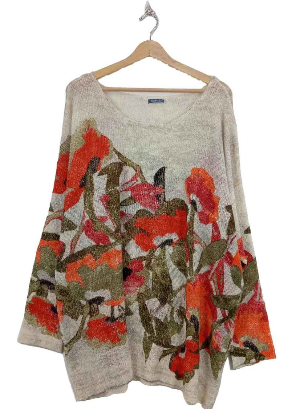 Pullover>Samoon Feinstrickpullover Größe 54 wollweißrot