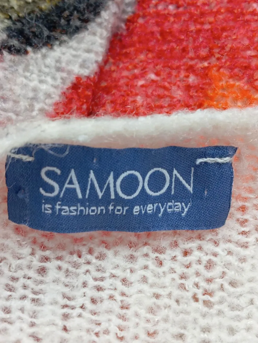 Pullover>Samoon Feinstrickpullover Größe 54 wollweißrot