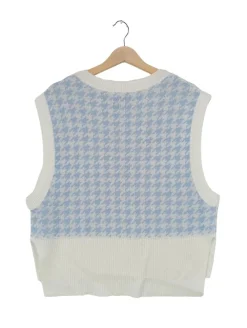 Pullunder>H&M Feinstrickpullunder Größe 38 blauweiß