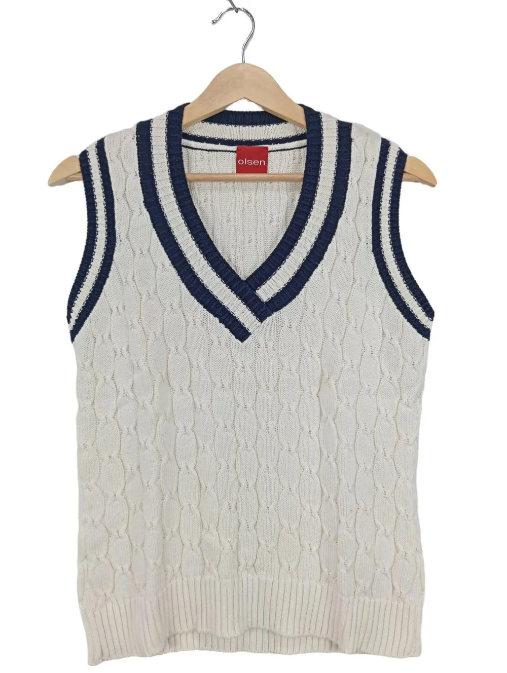 Pullunder>Olsen Feinstrickpullunder Größe 38 weiß