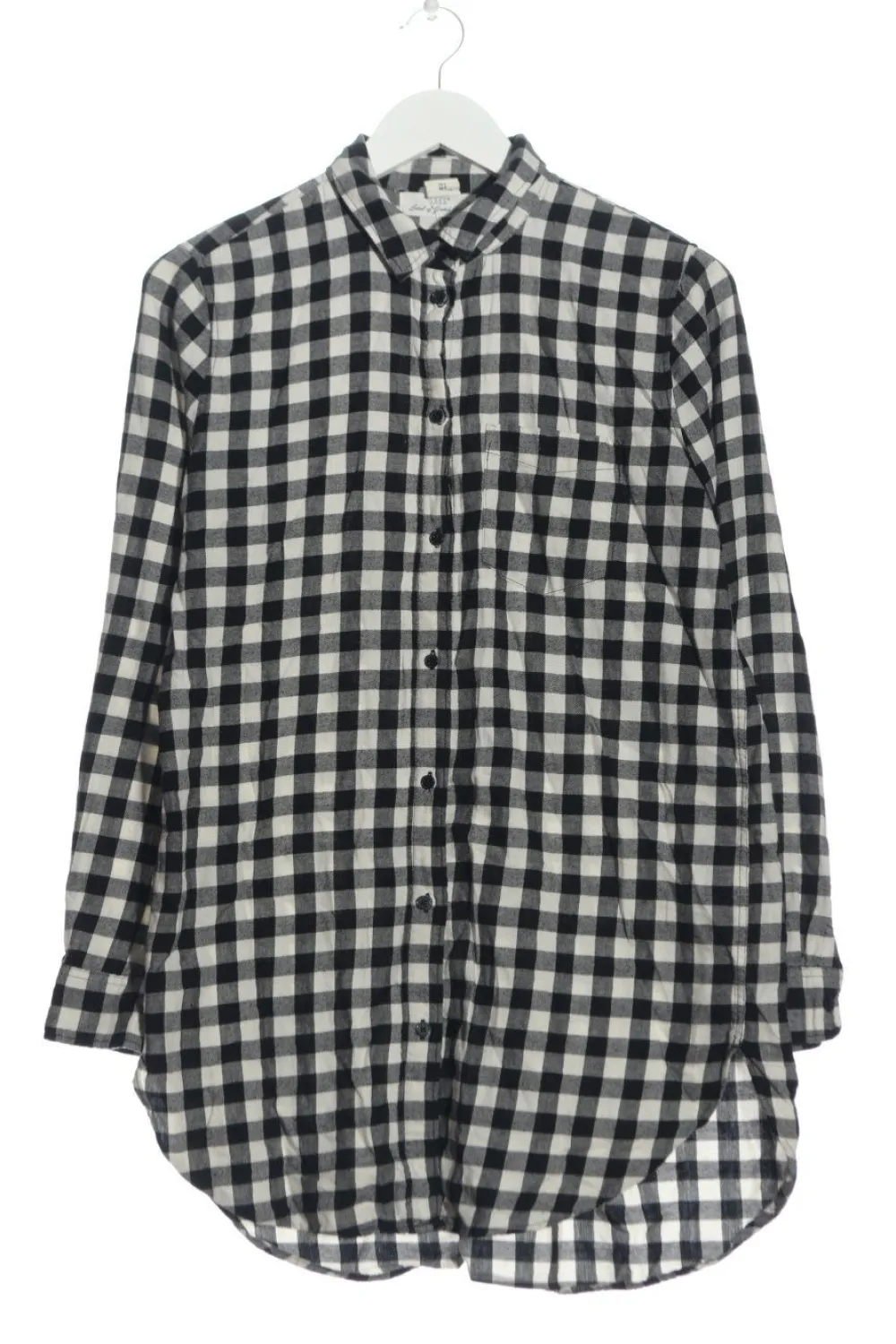 Hemden>H&M L.O.G.G. Flanellhemd Größe 36 weißschwarz