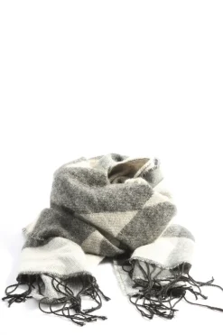 Schals>Pieces Fransenschal hellgrauweiß