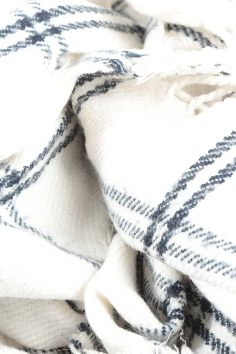 Schals>H&M Fransenschal weißschwarz