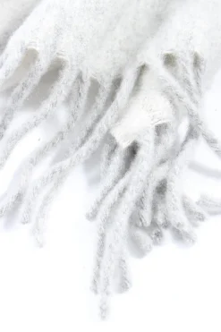 Schals>Herrlicher Fransenschal hellgrau