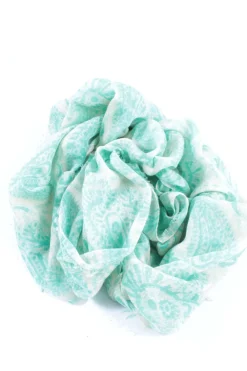 Schals>maddison Fransenschal weißtürkis