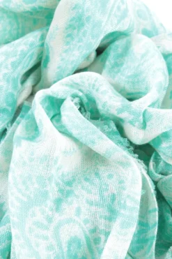 Schals>maddison Fransenschal weißtürkis