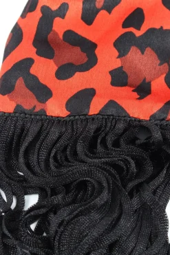 Schals>Claudie Pierlot Fransenschal rotschwarz