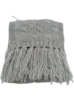 Schals>Seeberger Fransenschal hellgrau