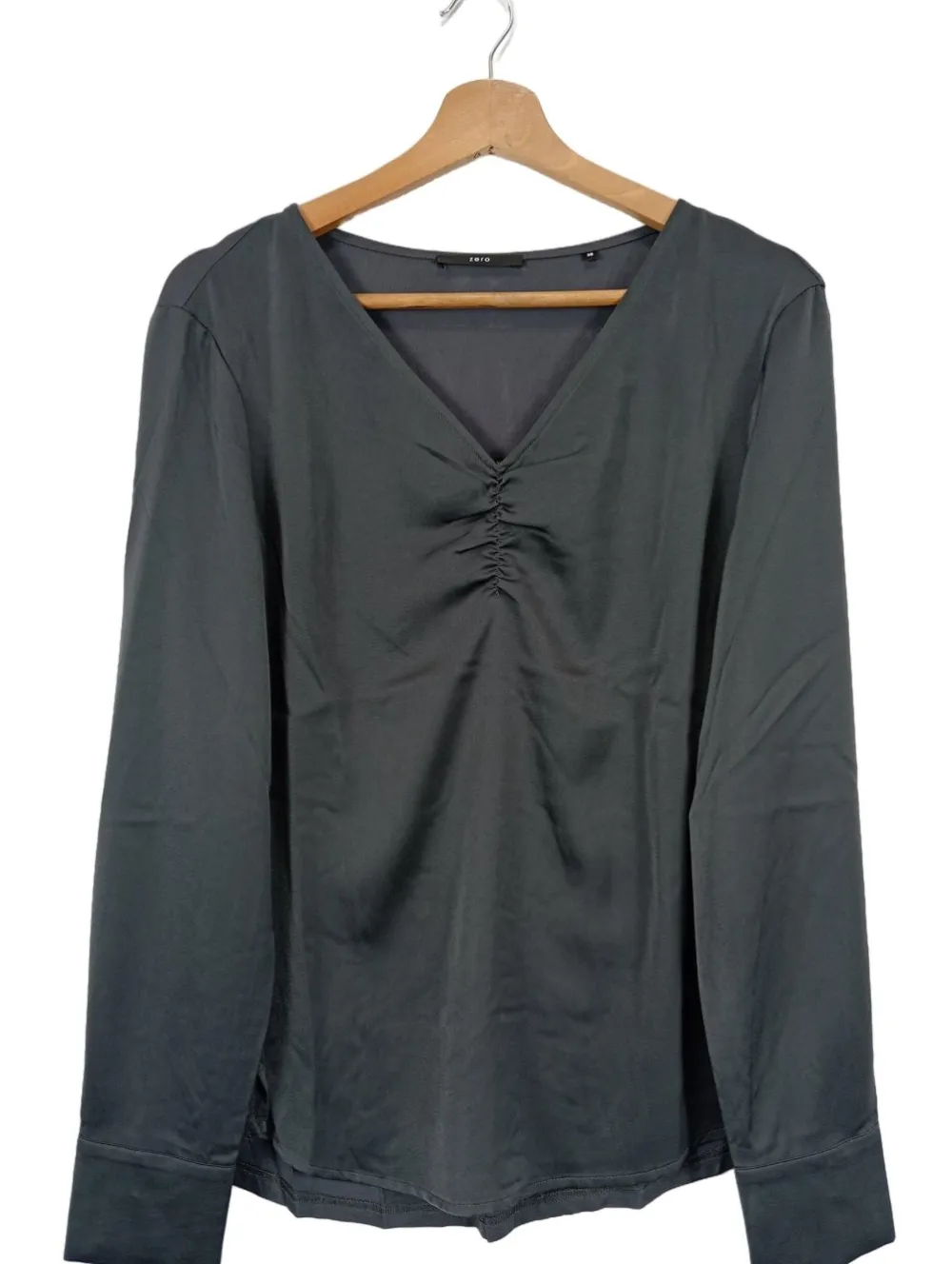 Blusen>Zero Glanzbluse Größe 38 hellgrau