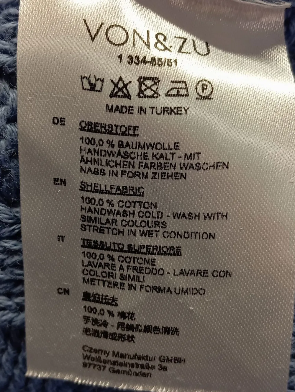 Pullover>Von&Zu Grobstrickpullover Größe 40 blau