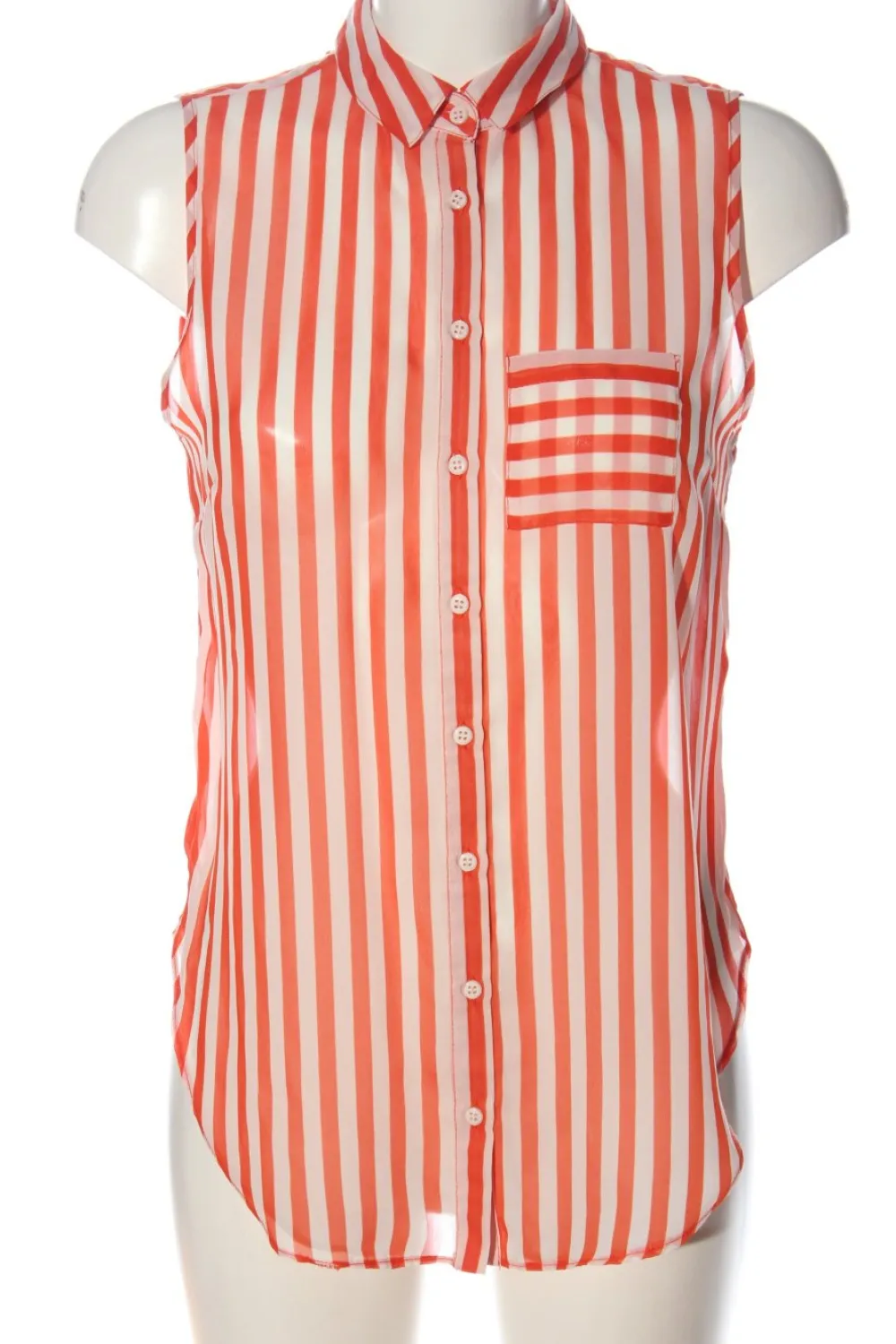 Blusen>Topshop Hemd-Bluse Größe 38 weißpink