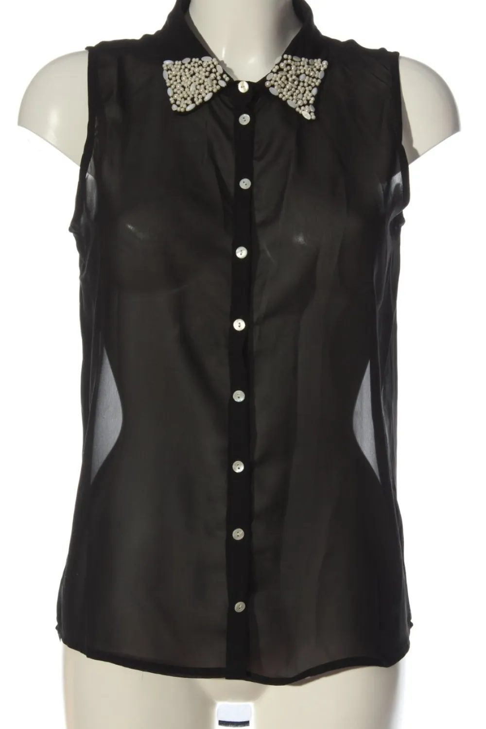 Blusen>Amisu Hemd-Bluse Größe 38 schwarz