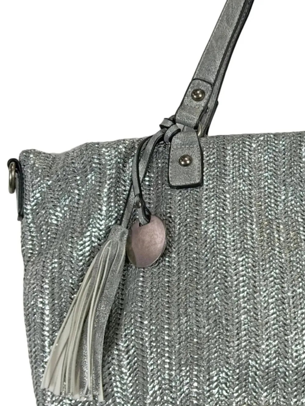 Henkeltaschen> Henkeltasche silberfarben