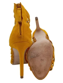 Sandaletten>Zara Basic High Heel Sandaletten Größe 38 hellorange