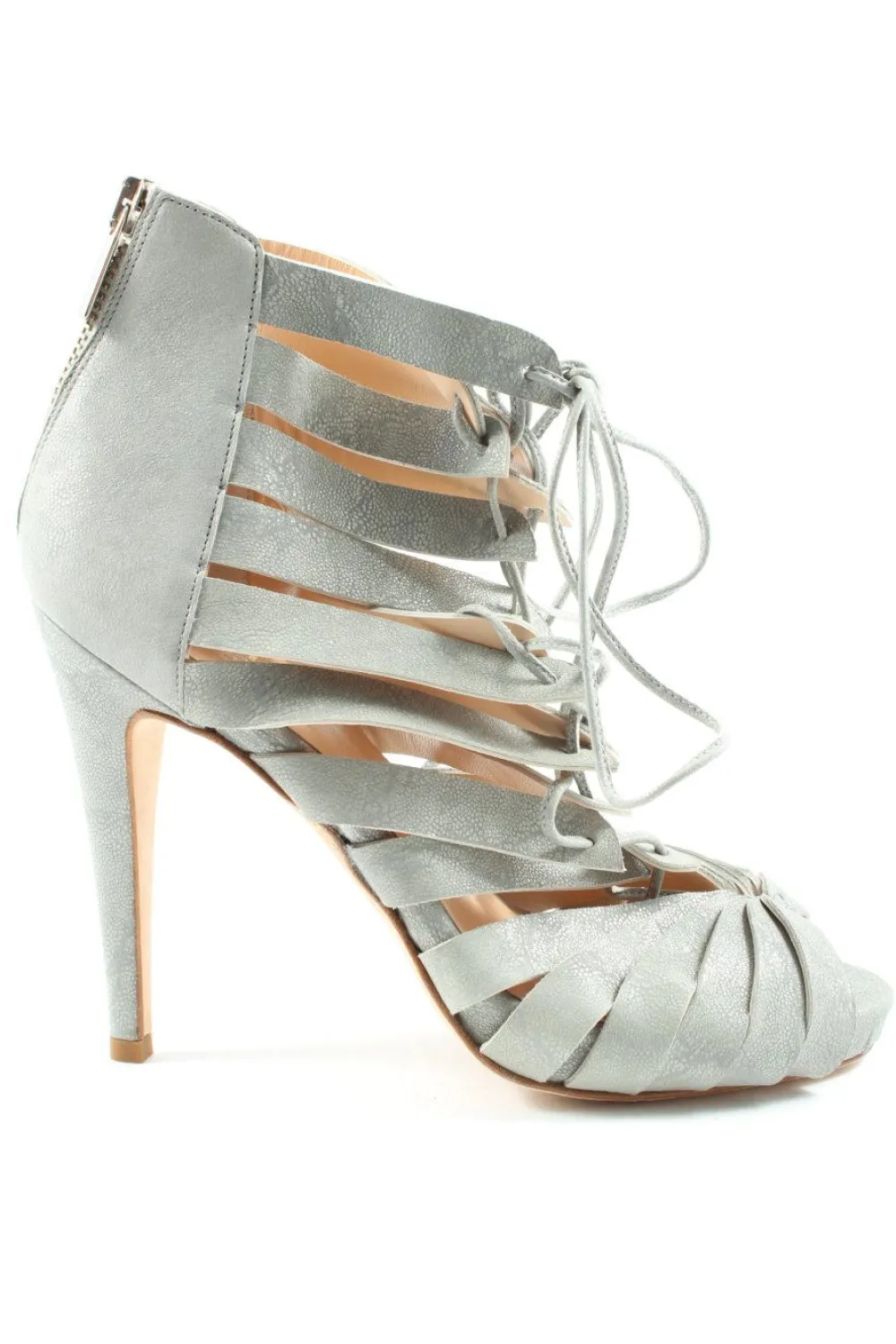 Sandaletten>Vero Cuoio High Heel Sandaletten Größe 38 hellgrau