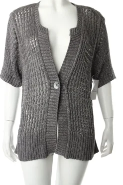 Strickbekleidung>Bonita Häkel Cardigan Größe 42 grau