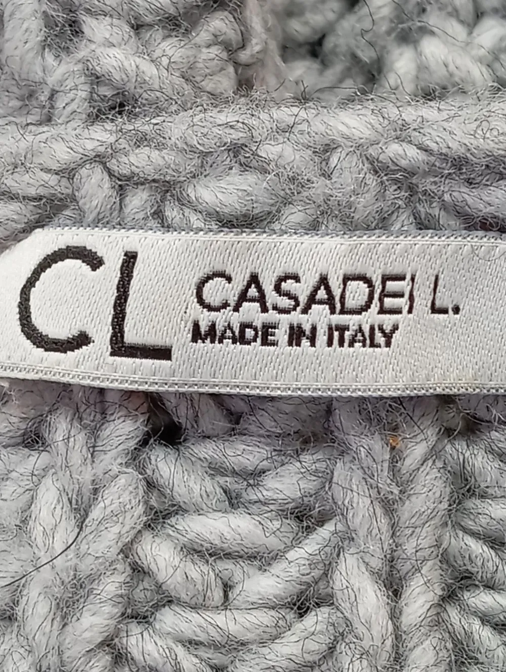 Pullover>Casadei Häkelpullover Größe 40 hellgrau