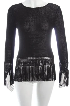 Pullover>Wallis Häkelpullover Größe 36 schwarz